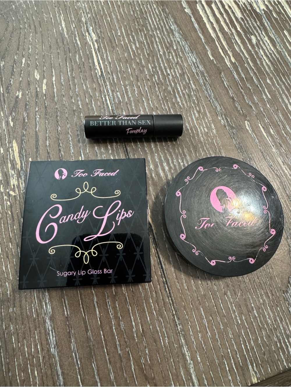 Too Faced Candy Lips/Mini Mascara/Snow Bunny Bronzer Bundle